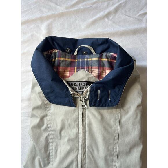 VTG Mens Members Only Jacket Adult Large Beige Bomber Motorcycle Zip Crest Logo - Picture 7 of 8